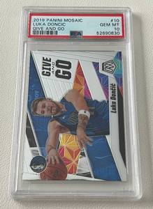 lot 20B image: Luka Doncic PSA Graded 10 Gem Mint 2019 Mosaic Give and Go Insert #10 Basketball Card