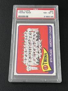 lot 49B image: 1965 Topps Minnesota Twins Team Card #24 PSA Graded 8 NM-MT, Vintage Baseball