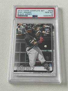 lot 73A image: PSA Graded 10 Gem Mint Eloy Jimenez RC 2019 Topps #670 Baseball Card