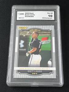 lot 94A image: Bret Lawrie RC Graded 10 Gem Mint 2008 Razor Exclusive #16 Rookie Baseball Card