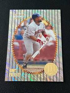 lot 141A image: Kirby Puckett 1996 Summit Pinnacle Insert #77 Minnesota Twins Baseball Card