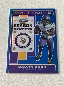 lot 215A image: Dalvin Cook 99 - 2019 Contenders Optic #56, numbered 9299, Minnesota Vikings Football Card