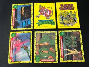 lot 248A image: TMNT Teenage Mutant Ninja Turtles 1989 6 Card  Sticker Lot