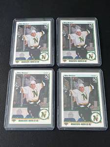 lot 252A image: Mike Modano 4 RC Lot - 1990-91 Upper Deck #46 Minnesota North Stars Wild Rookie Hockey Card