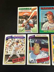 lot 319 image: 1974-1980 Topps Vintage Star Cards - Bob Gibson, Lou Brock, Jack Clark RC, Dale Murphy RC, Carl Yastrzemski