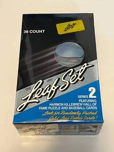 lot 269 image: 1991 Leaf Baseball Pack Box - 36 Sealed Packs of Baseball Cards