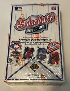lot 277 image: 1991 Upper Deck Pack Box - NewSealed 36 Packs of Baseball Cards