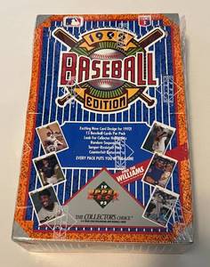 lot 313A image: 1992 Upper Deck Baseball Pack Box - NewSealed 36 Packs of Baseball Cards