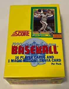 lot 315A image: 1990 Score Baseball Pack Box - 36 Packs of NewSealed Baseball Cards