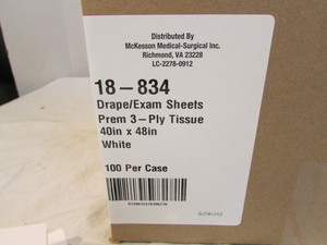 lot 78 image: 3 Ply Tissue DrapeExam Sheets