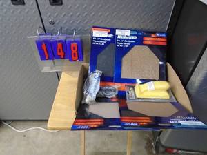 lot 148 image: Flat of sand paper & glasses. As shown.