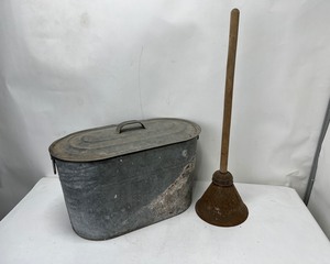 lot 1097 image: Antique Clothes Washer & Basin