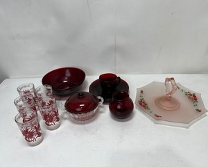 lot 1387 image: Red Glassware
