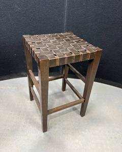 lot 266 image: Leather Woven Stool