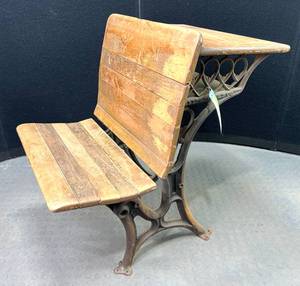 lot 269 image: Antique Wood and Iron School Dest