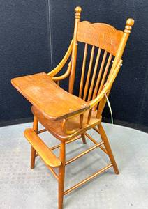lot 296 image: Early 1900s Antique Wood High Chair