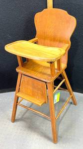 lot 303 image: Vintage Wooden High Chair