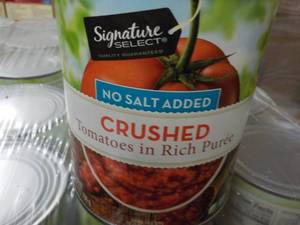 lot 220 image: 12 x 28oz Cans Signature Crushed Tomatoes