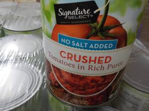 lot 224 image: 12 x 28oz Cans Signature Crushed Tomatoes