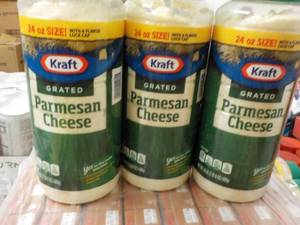 lot 235 image: 3 x 24 oz Kraft Grated Parmesan Cheese best date 0124
