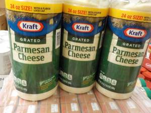 lot 236 image: 3 x 24 oz Kraft Grated Parmesan Cheese best date 0124