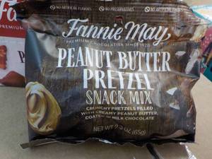 lot 272 image: 2 Fannie May Peanut Butter Pretzels Snacks 12 total 2.3 oz Bags