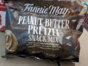 lot 273 image: 2 Fannie May Peanut Butter Pretzels Snacks 12 total 2.3 oz Bags