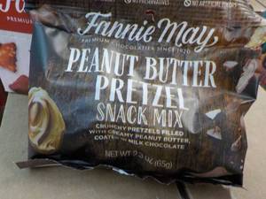 lot 274 image: 2 Fannie May Peanut Butter Pretzels Snacks 12 total 2.3 oz Bags