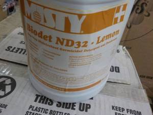 lot 10 image: Misty 4x 1 gallon Biodet ND32-Lemon One Step Disinfectant Germicidal Detergent and Deodorant