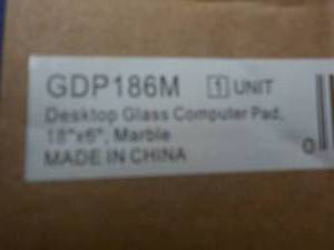 lot 13 image: Quarlet Desktop Glass Computer Pad 18 x 6 Marble