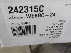 lot 51 image: Boardwalk 500 Clear 7-10 gallon 24 x 23 Trash Bags