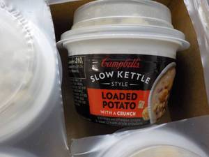lot 137 image: 12 ct Campbells Slow Kettle Style Loaded Potato Soup with a Crunch best date 08152023
