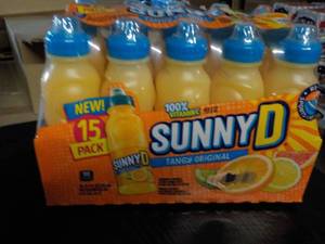 lot 188 image: Sunny D 15 pack Tangy Original best date 11222023