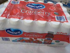 lot 302 image: 24 pack Ocean Spray Cranberry Juice...