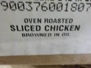 lot 312 image: L Case of 2 oz Frozen Bags Oven Roasted Sliced Chicken