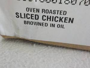 lot 316 image: L Case of 2 oz Frozen Bags Oven Roasted Sliced Chicken