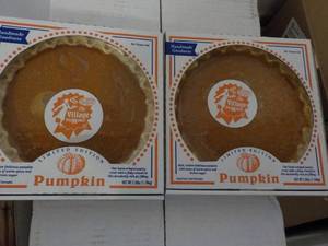 lot 325 image: K 2 The Village Pie Maker Frozen Pumpkin Pies- thaw and bake