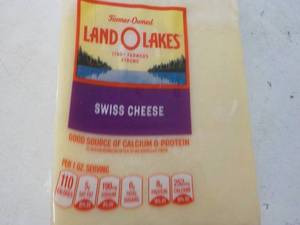 lot 356 image: Swiss Cheese Land O Lakes Refrigerated 7.44 lb.