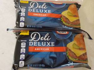 lot 368 image: 2 Kraft Deli Deluxe Refrigerated American Cheese Slices- 48 total