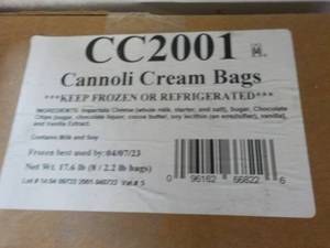 lot 374 image: b 8 - 2.2 lb. Frozen Cannoli Cream Bags Best By 04072023