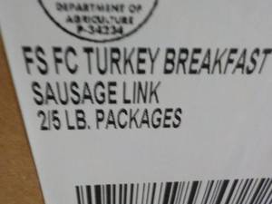 lot 382 image: H 10 lb. Box Frozen Turkey Breakfast Sausage Links