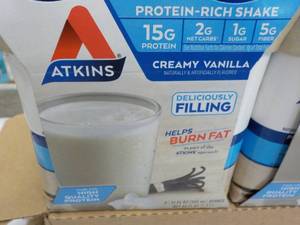 lot 407 image: 12 x 11 oz Atkins Creamy Vanilla Shakes best date 111123