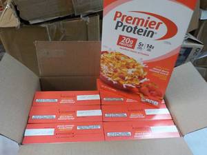 lot 436 image: 8 x 9 oz boxes Post Premier Protein Mixed Berry Almond Cereal