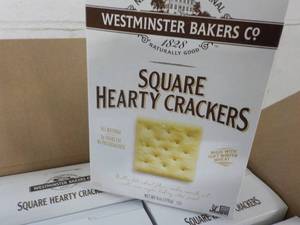 lot 481 image: 12 x 6 oz Westminster Bakers Co Square Hearty Crackers best date 122023