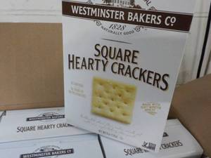lot 485 image: 12 x 6 oz Westminster Bakers Co Square Hearty Crackers best date 122023