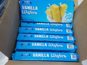 lot 502 image: 12 x 8 oz Pkgs Pampa Vanilla Wagers best date 11282023