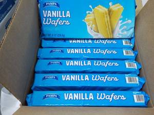 lot 507 image: 12 x 8 oz Pkgs Pampa Vanilla Wagers best date 11282023