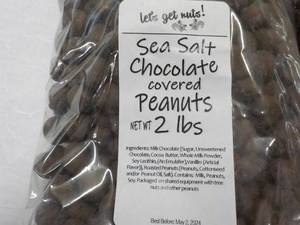 lot 516 image: 2 x 2 lb. Bags Sea Salt Chocolate Covered Peanutsv Best By 05022024