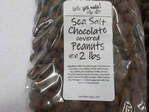 lot 517 image: 2 x 2 lb. Bags Sea Salt Chocolate Covered Peanuts Best By 05022024