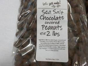 lot 518 image: 2 x 2 lb. Bags Sea Salt Chocolate Covered Peanuts Best By 05022024